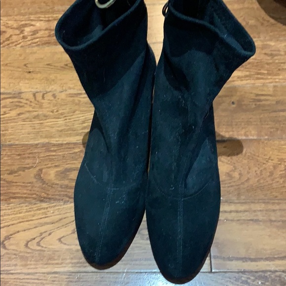 Zara faux suede sock bootie with gold heel - Picture 6 of 8